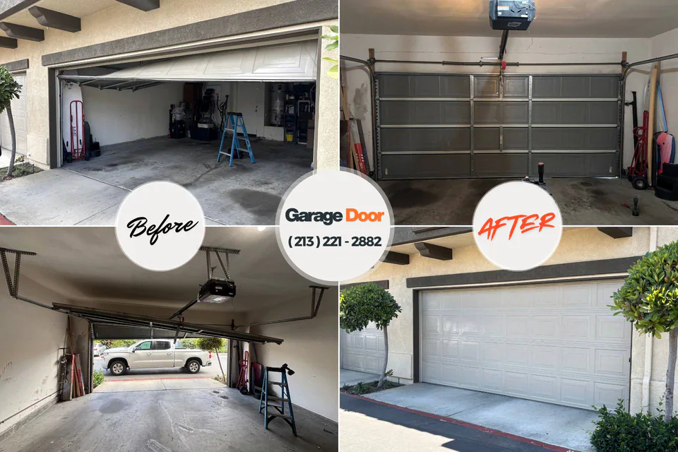 Before and after: garage door repair Portage, PA